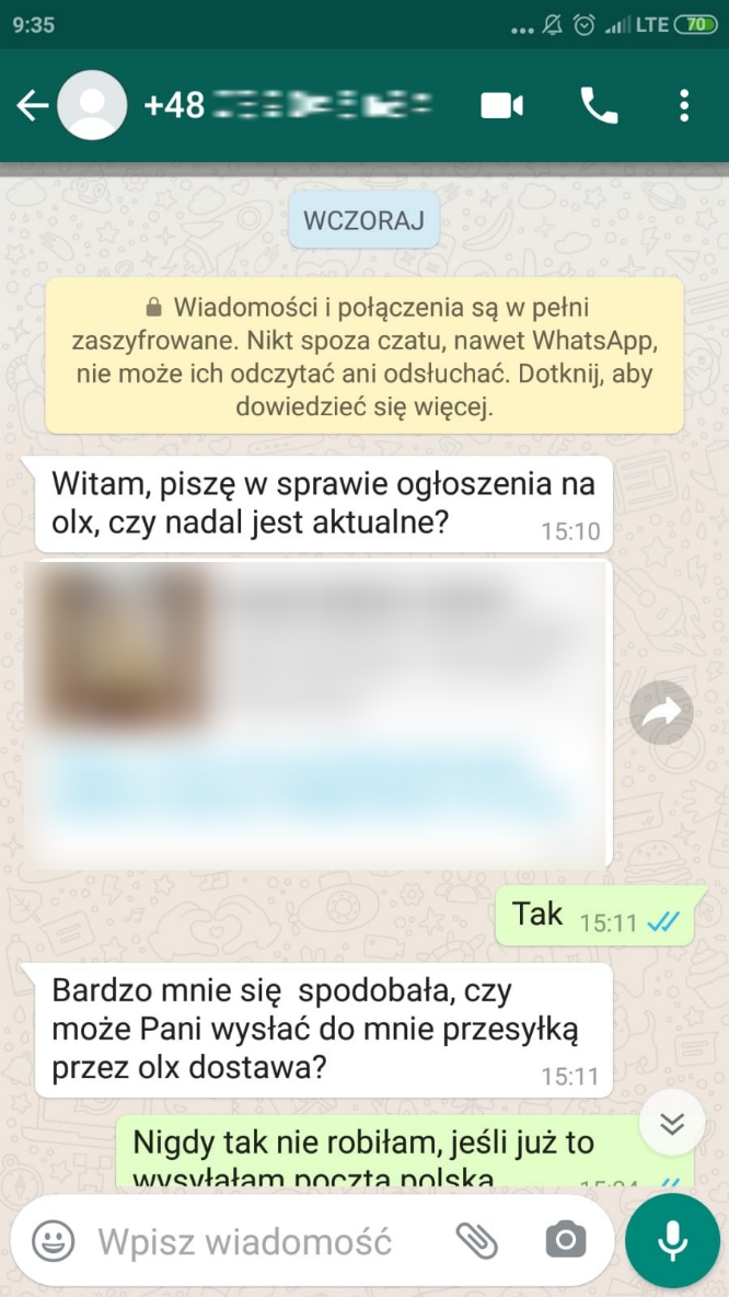 korespondencja olx 1 73535